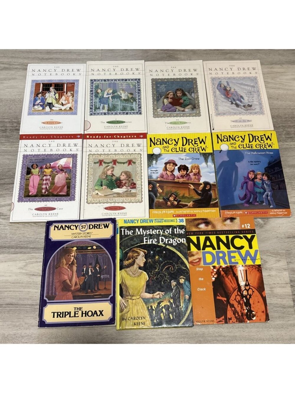 Nancy Drew Mysteries Mixed Book Lot of 11 Junior Detective Clue Crew Flashlight